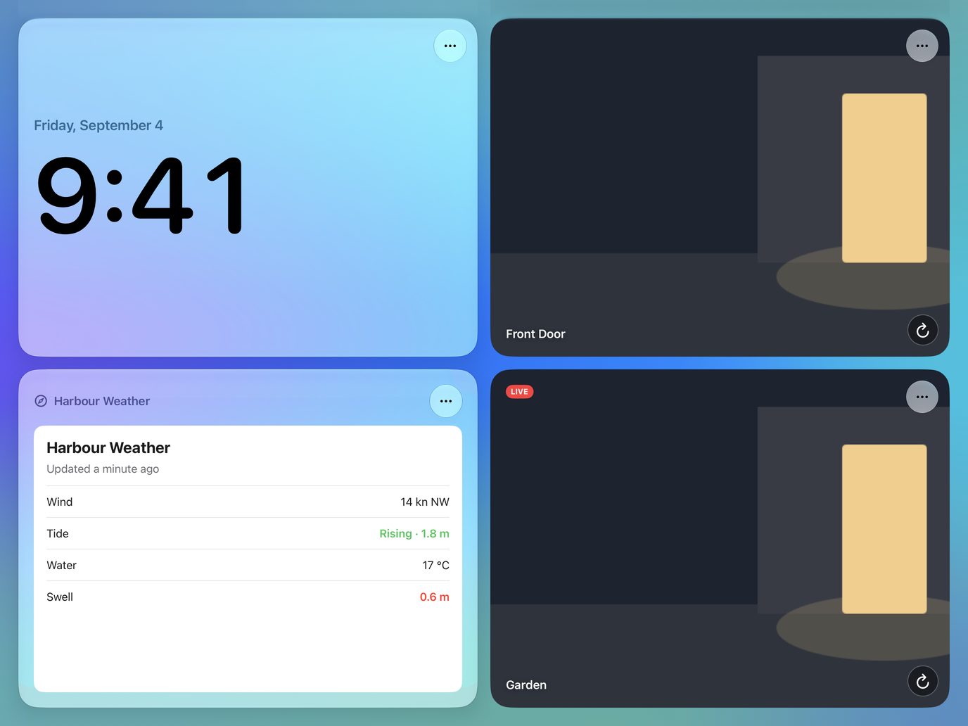 Any camera, any web page: A live camera a tap from full screen, and the pages you check every day.